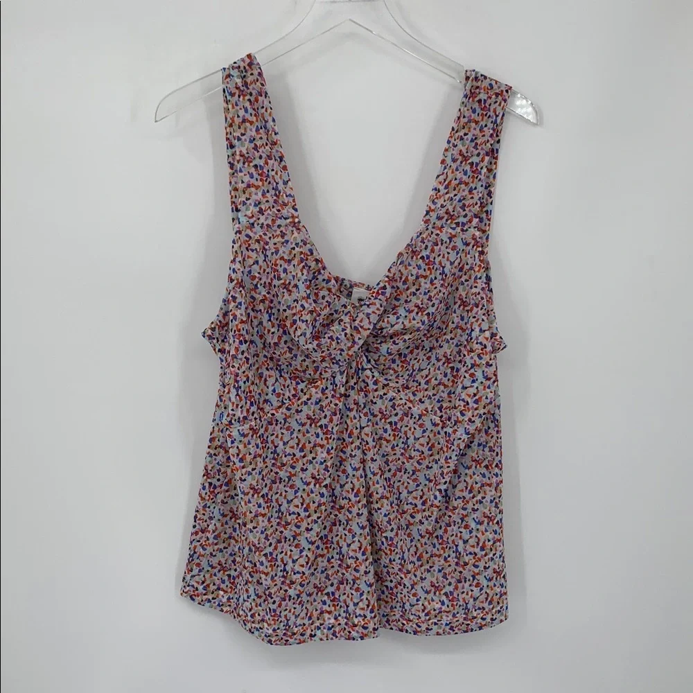 Cabi Bustier tank top shirt blouse confetti twist mesh stretch new X-Large XL